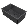 Whitehaus Collection Whitehaus Collection WHNPL2918-MBLK Noah Plus 16 Gauge Single Bowl Dual-Mount Sink Set - Matte Black WHNPL2918-MBLK